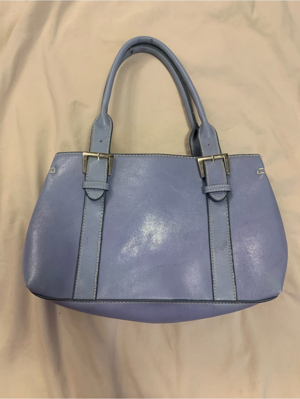 ALDO Lavender Structured Tote Shoulder Bag | Lilac Faux Leather Purse - Picture 8 of 8